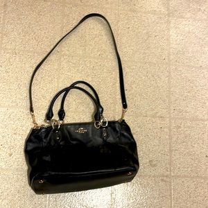 Coach black leather large purse
